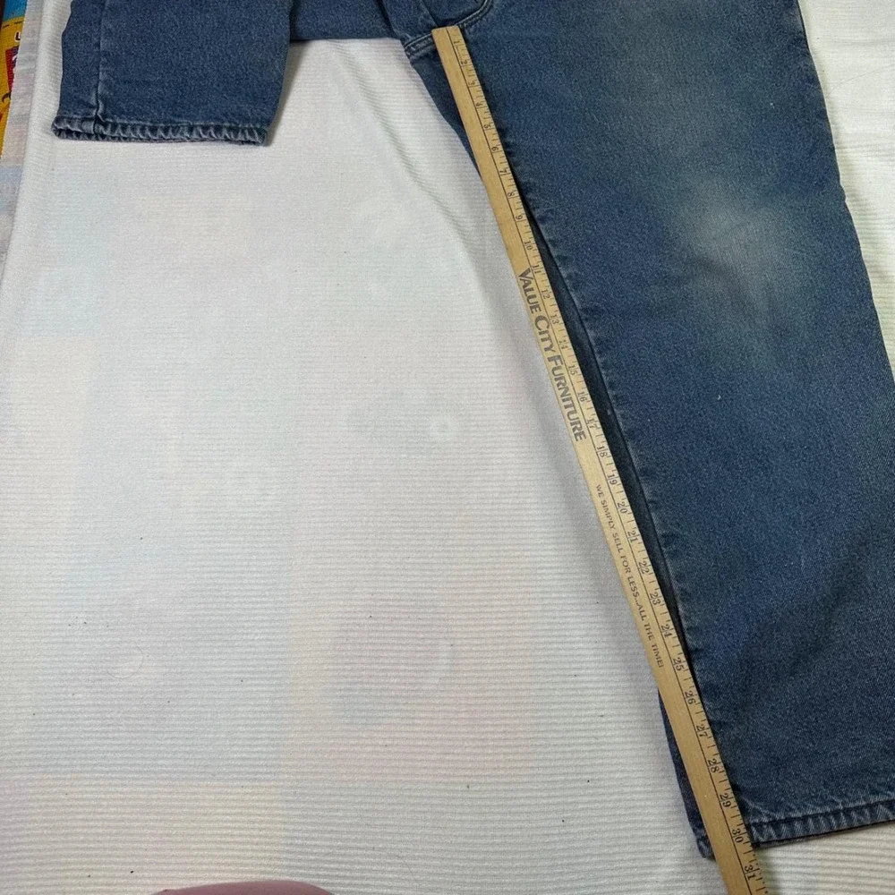 LL Bean Natural Fit Flannel Lined Denim Workwear Jeans Mens 40x32‎ Blue Cotton